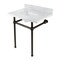 Kingston Brass 30 Console Sink with Brass Legs 8Inch, 3 Hole, Marble WhiteOil Rubbed Bronze KVBH3022M8SQ5 - alternate 1